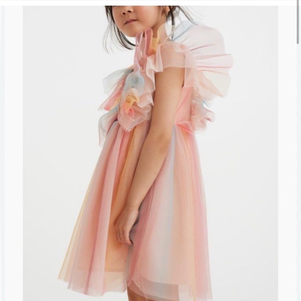 H&M Pleated Pastel Tulle Party Dress Size 10 years